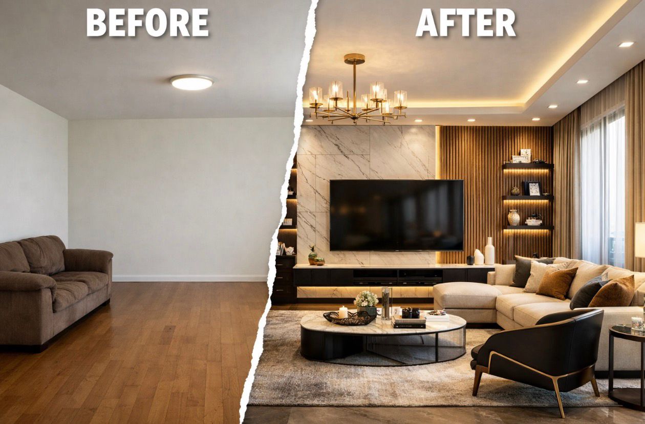 Elegant living space with modern furniture